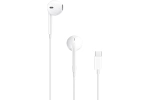 Auriculares Apple EarPods con conector USB-C, auriculares con cable con control remoto incorporado para controlar música, llamadas telefónicas y volumen