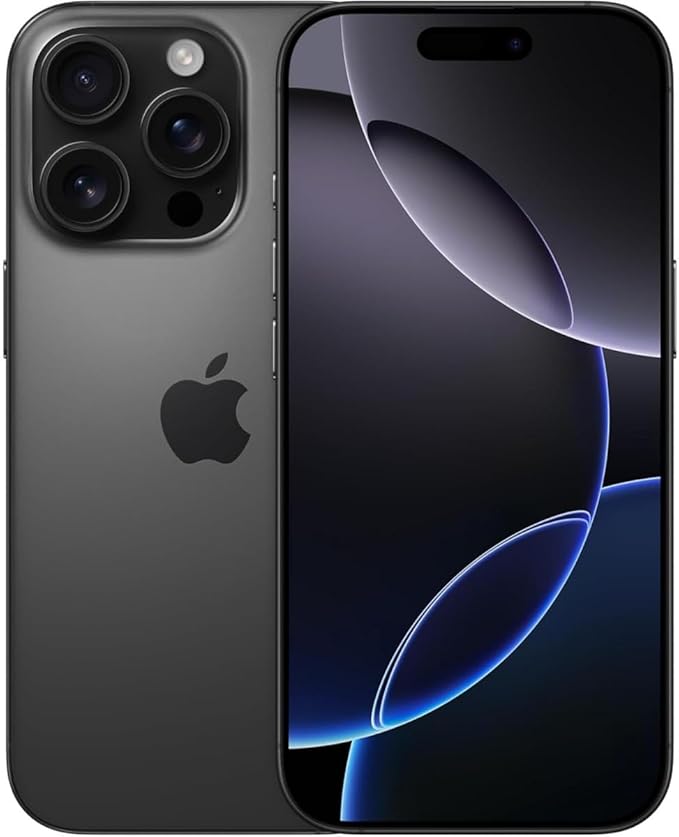 Apple iPhone 16 Pro, versión estadounidense, 128 GB, titanio negro - desbloqueado (renovado)