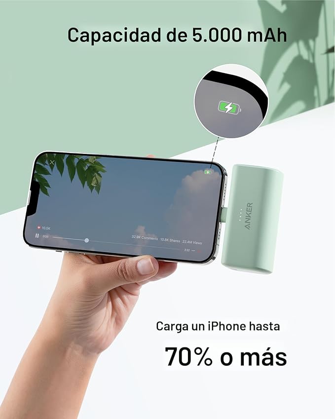 Cargador portátil Anker Nano para iPhone