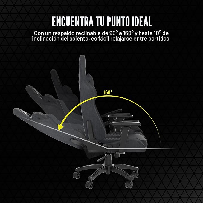 Corsair TC100 Silla de juegos relajada – Tela – Diseño inspi...