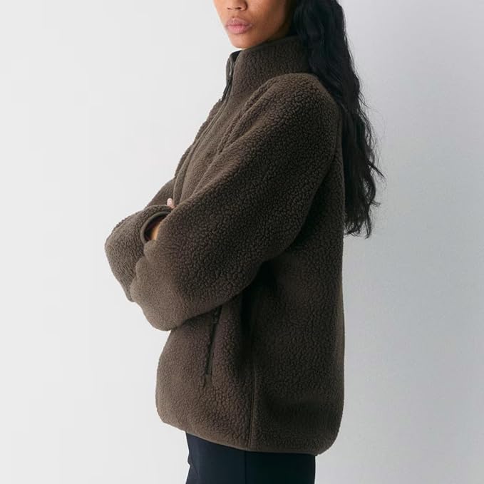 Chaqueta de Forro Polar Mullido para Mujer Otoño Invierno Cá...