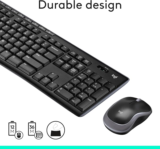 Logitech MK270 Combo de teclado y mouse inalámbricos de tama...