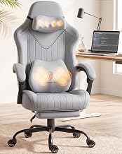 Dowinx - Silla ergonómica de respaldo alto para adultos con masajeador gris