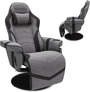 RESPAWN 900 Silla reclinable para consola de juegos con reposapiés y soporte lumbar - Cómoda silla gamer ergonómica con reposacabezas, sin ruedas, reclinable, resistente, estilo Racing para
