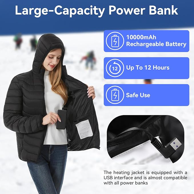 Chaquetas térmicas para mujeres y hombres con batería