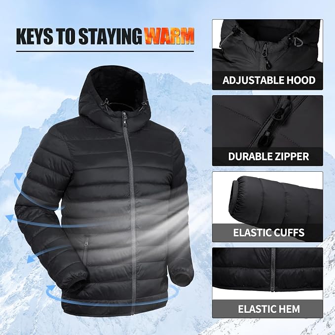 Pioneer Camp Men's Lightweight Packable Puffer Jacket Insula...
