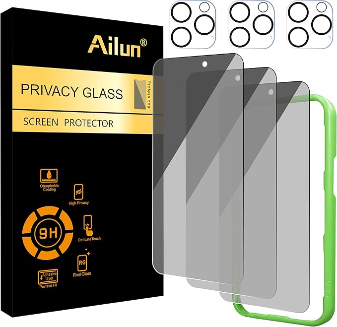 Ailun Paquete de 3 protectores de pantalla de privacidad par...