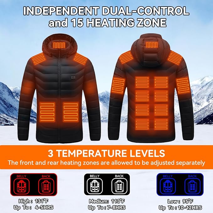 Chaquetas térmicas para mujeres y hombres con batería