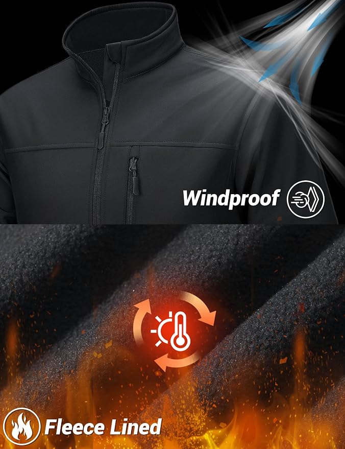TACVASEN Chaqueta Softshell ligera para hombre
