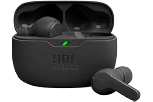 JBL Vibe Beam - Auriculares verdaderos inalámbricos JBL con sonido de graves profundos, Bluetooth 5.2, resistente al agua y al polvo, llamadas manos libres con VoiceAware, hasta 32 horas de duración