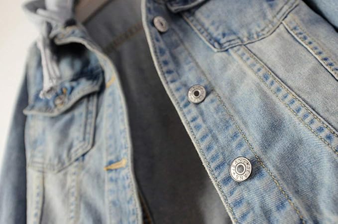 Chaqueta vaquera con capucha desmontable casual para mujer