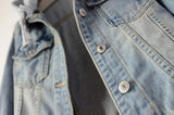 Chaqueta vaquera con capucha desmontable casual para mujer