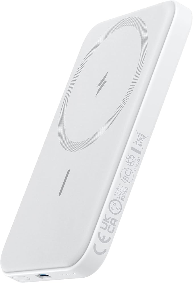Anker 621 Cargador portátil magnético (MagGo), Banco de energía inalámbrico de 5,000 mAh con cable USB-C, paquete de batería compatible con Magsafe para iPhone 16/15/14/13/12 Series