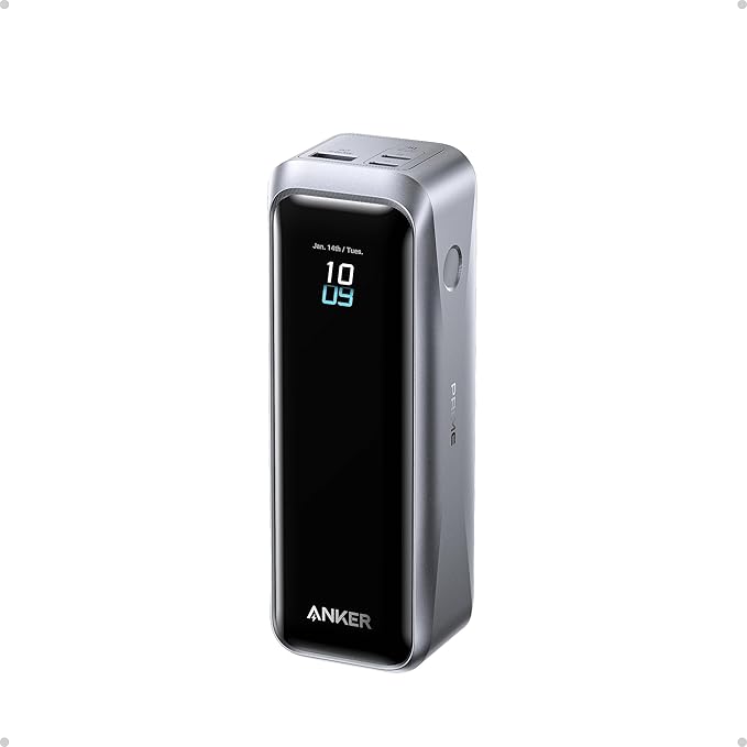 Anker Prime Power Bank, cargador portátil de 3 puertos de 20,100 mAh con salida máxima de 220 W, carga bidireccional, aprobado por la TSA, control de aplicaciones, para MacBook, iPhone 17/16 Series y más (base no incluida)