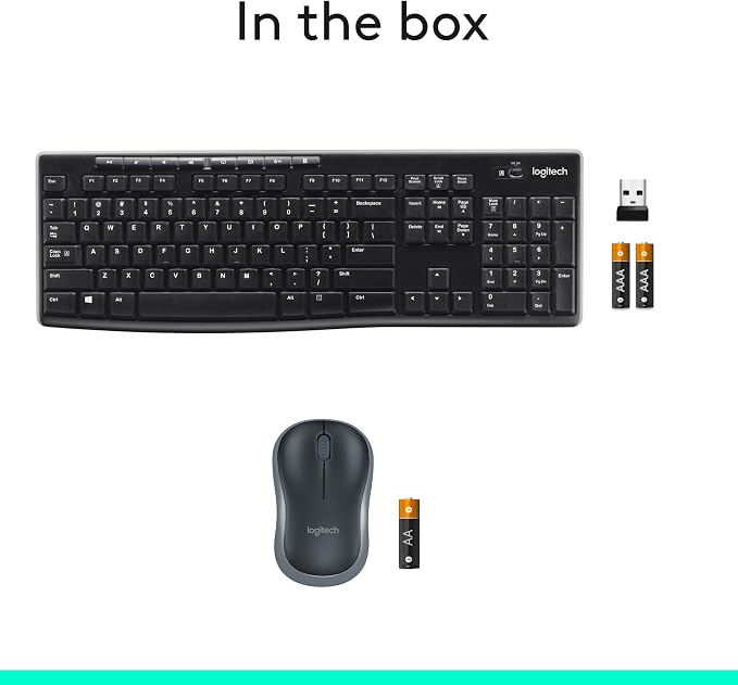 Logitech MK270 Combo de teclado y mouse inalámbricos de tama...