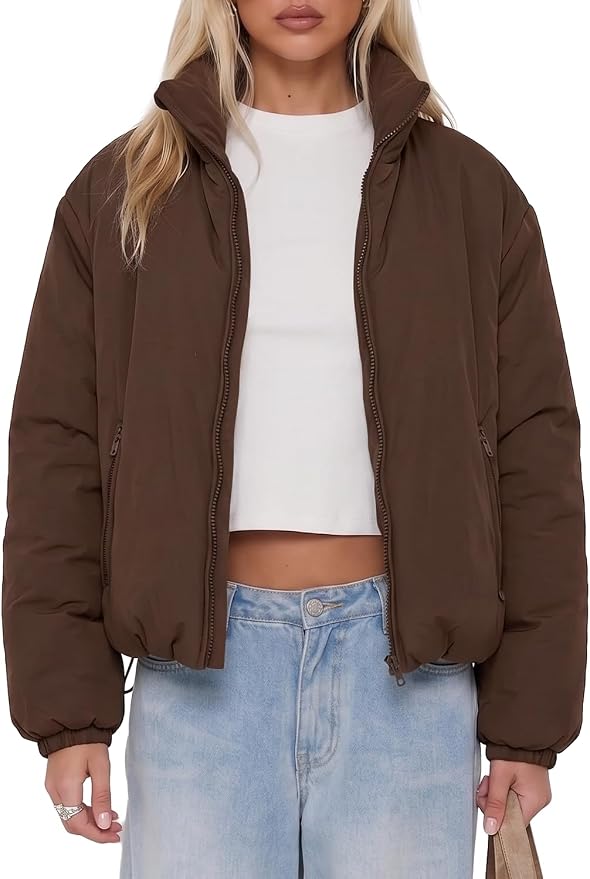 Darong Chaqueta bomber acolchada ligera con bolsillos para m...