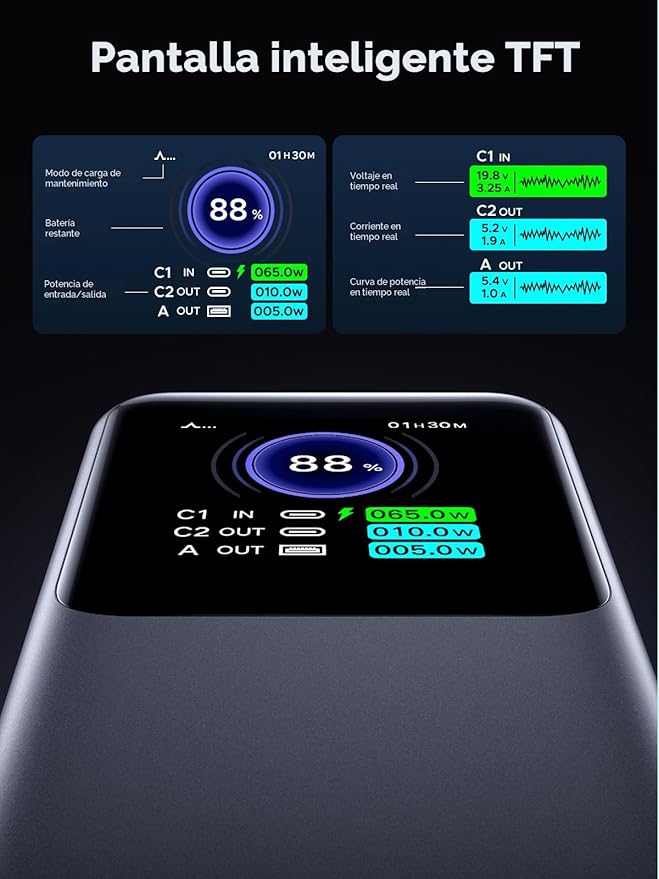 UGREEN Nexode Power Bank 25000mAh 200W Cargador portátil par...