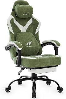 Silla ergonómica para juegos para adultos, cómoda silla de oficina para computadora con asiento de 20.5 pulgadas de ancho, silla de videojuegos ajustable con reposapiés y soporte lumbar para