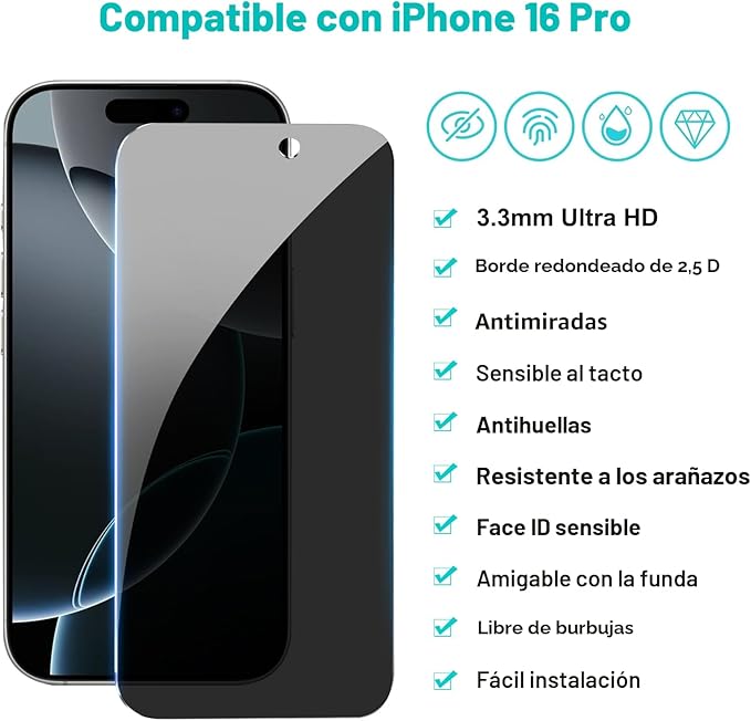 PEHAEL Paquete de 3+3 protectores de pantalla de privacidad...