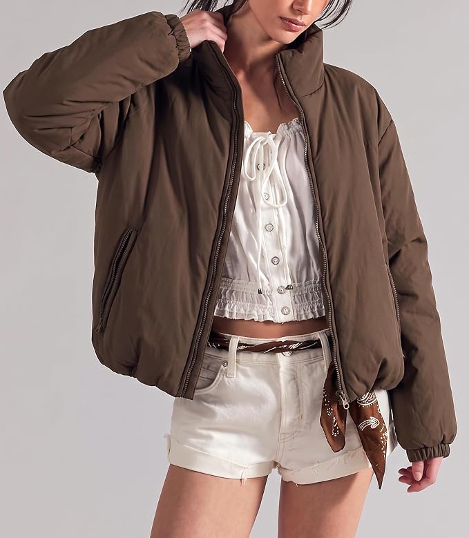 Darong Chaqueta bomber acolchada ligera con bolsillos para m...