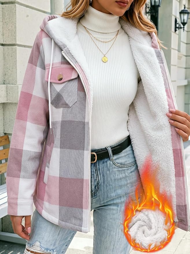 Zeagoo Chaqueta de franela para mujer