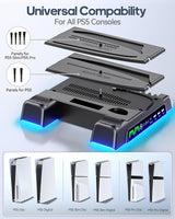 PS5/Slim/Pro Stand and Cooling Station with LED Controller C...