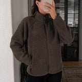 Chaqueta de Forro Polar Mullido para Mujer Otoño Invierno Cá...