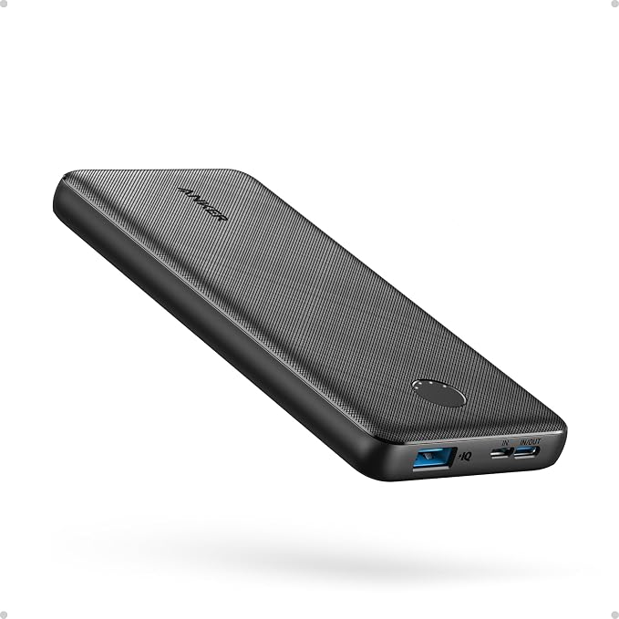Anker Banco de energía (PowerCore 10K), batería compacta de 10,000 mAh lista para viajar con tecnología de carga PowerIQ, carga de alta velocidad de 5 V/3 A para iPhone, iPad y más (1, negro)