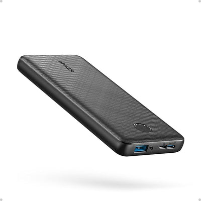 Anker Banco de energía (PowerCore 10K), batería compacta de 10,000 mAh lista para viajar con tecnología de carga PowerIQ, carga de alta velocidad de 5 V/3 A para iPhone, iPad y más (1, negro)