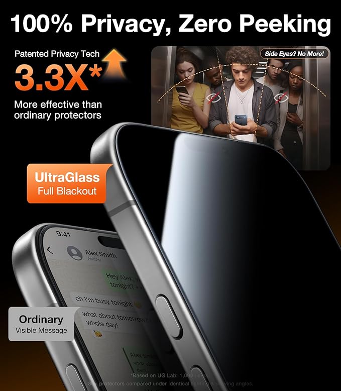 UltraGlass 9H+ Vidrio para iPhone 16 Pro Protector de pantal...