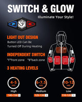 WASOTO Chaquetas térmicas para hombre con batería de 18400 m...