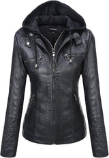 Tanming Chaqueta de piel sintética con capucha