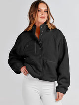 ANRABESS Chaqueta de forro polar mullido para mujer de otoño