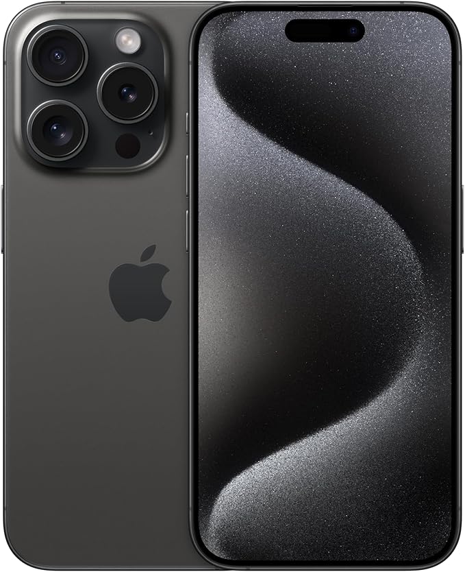 Apple iPhone 15 Pro, 128GB, Negro Titanio - Desbloqueado (Renovado)