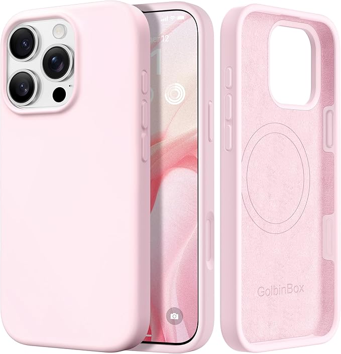 GolbinBox Funda magnética para iPhone 16 Pro, compatible con MagSafe, protector de pantalla + protector de lente de cámara, silicona líquida a prueba de golpes, funda protectora para iPhone 16 Pro de
