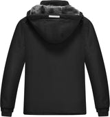 MoFiz Chaqueta de esquí para niños con capucha de forro pola...