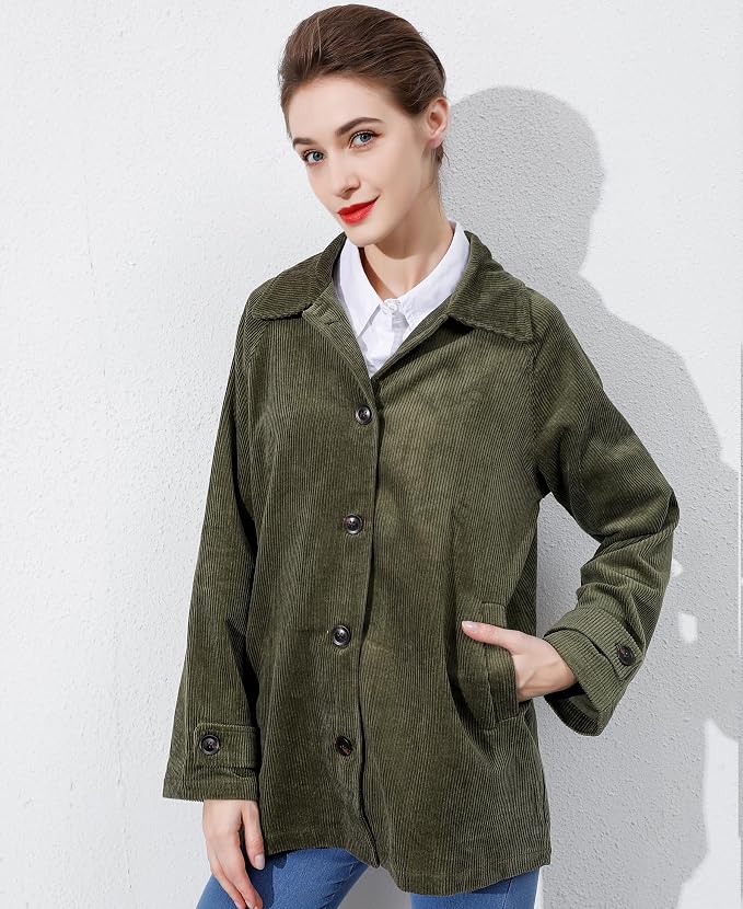 Minibee Chaquetas de pana para mujer