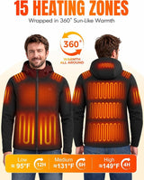 Chaqueta térmica para hombre con batería de 16000 mAh abrigo...
