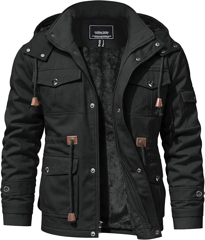 TACVASEN Chaqueta de Invierno para Hombre de Algodón Estilo...