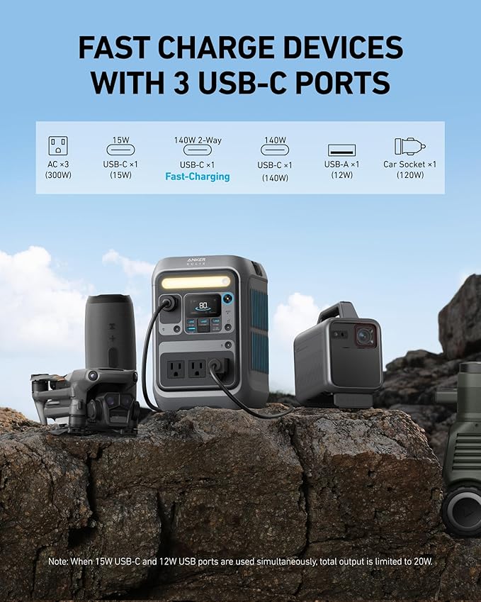 Anker Estación de energía portátil SOLIX C300