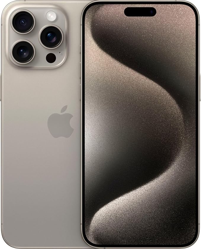 Apple iPhone 15 Pro Max, 256 GB, titanio natural - Desbloqueado (Renovado)