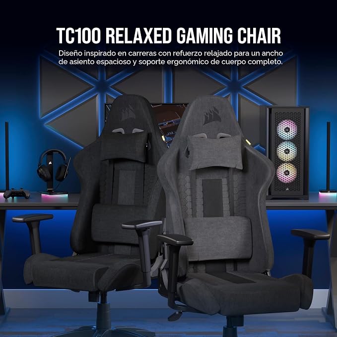Corsair TC100 Silla de juegos relajada – Tela – Diseño inspi...