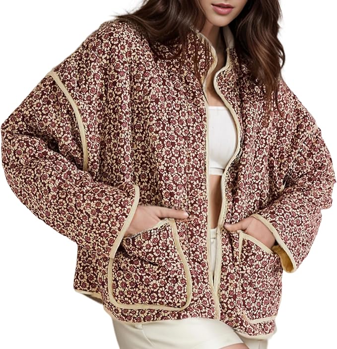 Chaqueta corta acolchada acolchada para mujer
