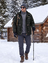 TACVASEN Chaqueta de Invierno para Hombre de Algodón Estilo...
