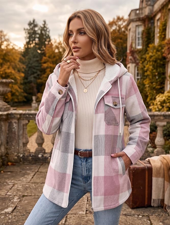 Zeagoo Chaqueta de franela para mujer