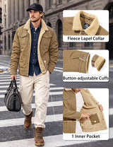 MAGCOMSEN Chaqueta de invierno para hombre con forro de sher...
