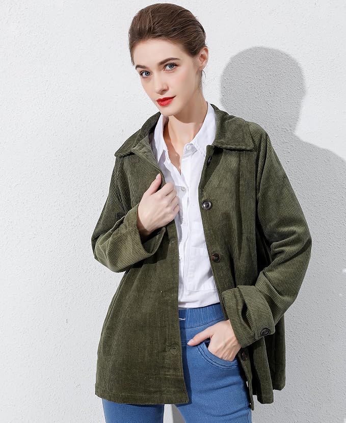 Minibee Chaquetas de pana para mujer