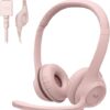 Auriculares con cable Logitech H390 para PC/portátil, auriculares estéreo con micrófono con cancelación de ruido, USB-A, controles en el cable, compatibles con Chromebook - Rosa