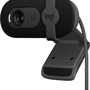 Cámara web Logitech Brio 101 Full HD 1080p para reuniones, streaming, ordenadores de sobremesa, portátiles y PC: micrófono integrado, obturador, compatible con Zoom, Microsoft Teams, el nuevo modo GameChat de Nintendo Switch 2, USB-A, color negro.
