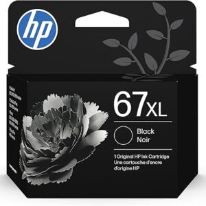 Cartucho de tinta negro de alto rendimiento HP 67XL | Compatible con las series DeskJet 1255, 2700, 4100, Envy 6000 y 6400 | Compatible con Instant Ink | 3YM57AN | El embalaje puede variar